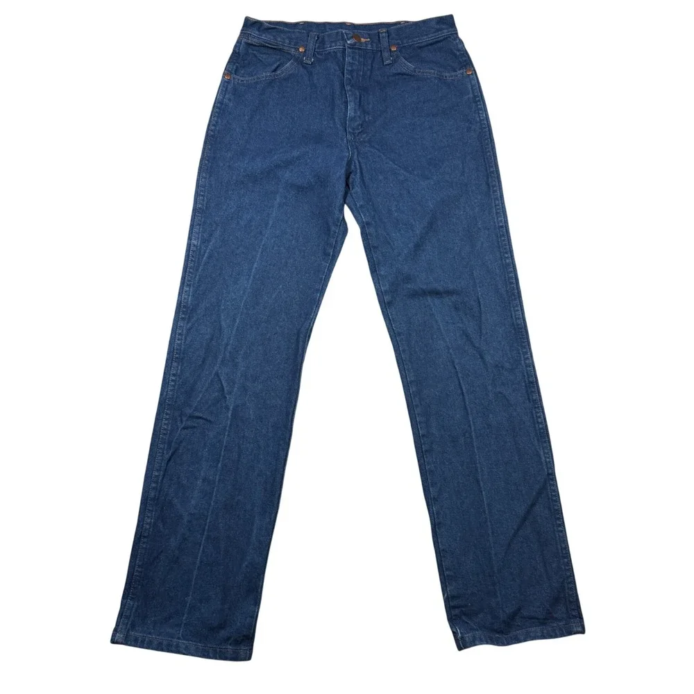 Vintage Wrangler Jeans Mens 30x32 Dark Wash Cowboy Cut Straight Leg Denim 90s